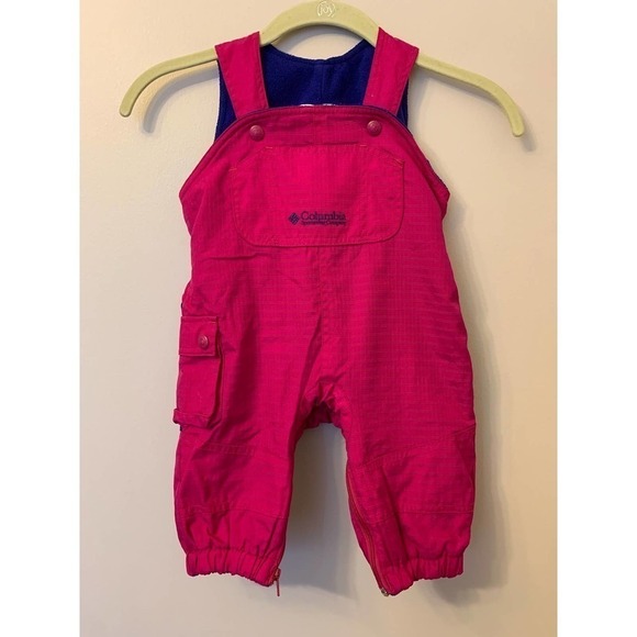 Columbia Vintage Snow Bibs Overalls Baby Toddler Girls 18 Months - Picture 1 of 6